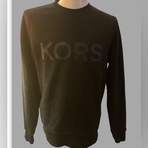 KORS black sweatshirt with ribbed arms, neck and waistline.